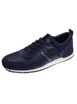 Tommy Hilfiger Baskets De Running Homme Iconic Leather Suede Mix Runner Chaussures De Sport, Bleu (Midnight), 41 EU