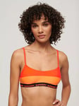 Superdry Elastic Bralette Bikini Top, Neon Sun Orange