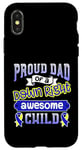 Coque pour iPhone X/XS Down Syndrome Dad / Awesome Child Ruban graphique