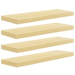 eSituro Étagère Murale, Lot de 4,Étagère Flottante, Tablette Murale, Décoration Murale, Étagère Rangement en Bois Massif, Support Invisible, 70x19x3,5cm