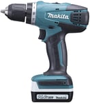 Makita DHP 485 RTJ 18 V Li-Ion akkuporakone ja Makpac sekä 5,0 Ah akku ja laturi