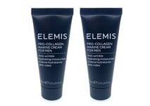 2 x Elemis Pro-Collagen Marine Cream For Men 15ml - New & Foil Sealed  -Free P&P