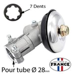 Piece Renvoi d'angle Débroussailleuse  28mm Tête d'engrenage pour tige 7 Dents