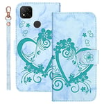 Auslbin Coque Xiaomi Redmi 10A / 9C / 9C NFC 6.53 Pouces 2020 Housse Cuir PU d'amour Motif Flip Folio Portefeuille Etui Protection pour Xiaomi Redmi 10A/Xiaomi Redmi 9C/Xiaomi Redmi 9C NFC - Vert