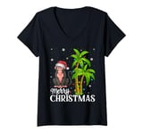 Womens Monkey Lovers Men Women Christmas Tree Lights Beach V-Neck T-Shirt