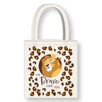 Cerdà Disney Le Roi lion Tote Bag à longues poignées - 36 x 39 cm - Polyester et coton - Motif Simba et Mufasa I'm Brave Like You - Blanc