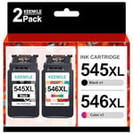 KEENKLE PG-545XL+CL-546XL Ink Cartridges, Black Tri-Colour, 2 Combo Pack Replacement for Canon 545 546 XL for Pixma MG3050 MG2500 MG2550S TS3150 MG2555S TR4550 TR4551 TS3151 TS3355 MG2950 MX490