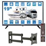 Unispectra 19" TV + Wall Bracket 12V / 240V HD LED MOTORHOME CARAVAN BOAT TRUCK