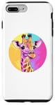 Coque pour iPhone 7 Plus/8 Plus Girafe colorée pour les amoureux des animaux Pop Art