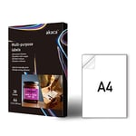 akaca Papier Autocollant Mat Imprimante A4, 30 Feuilles, Étiquette Adhésif Imprimable pour Imprimantes Laser & Jet d'encre, 1 Étiquette par Feuille, 210 x 297 mm