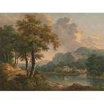 Wee Blue Coo Painting Old Master Abraham Pether Wooded Hilly Landscape Wall Art Print Mur Décor 30 x 41 cm