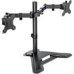 ELIVED Dual Monitor Desk Mount for Most 13-27 Inch PC Monitors with VESA 75/100 up to 8KG, 360° Rotate Freestanding Monitor Stand for Flat, Curved LED LCD Computer, Height Adjustable Monitor Arm