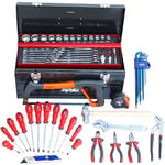 SP TOOLS T850090 - Caisse À Outils Professionnelle Toute Équipée - 66 pièces - Coffret d'Outillage Complet dans Plateau Moussé Amovible - Pour tous travaux - Qualité professionnelle