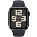 Apple SE GPS 44mm Midnight Aluminium Sport Band M/L MRE93 - Unisex - 44 mm - Smartwatch - Quartz m. Oplader - Safirglas