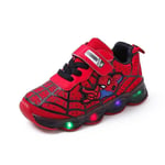 Barns andas Casual LED Spider-Man Luminous Shoes red 28