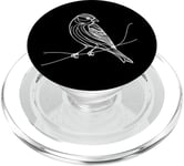 Line Art Oiseau et Ornithologue Pin Siskin PopSockets PopGrip pour MagSafe