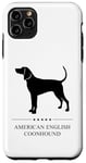 Coque pour iPhone 11 Pro Max Silhouette noire coonhound anglais américain