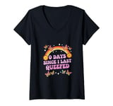 Womens 9 Days Since I Last Queefed Funny Saying Adult Humor Womens V-Neck T-Shirt