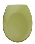 WENKO Abattant WC Bergamo Vert, abattant WC avec Fixation en Acier INOX réglable, antibactérien, Duroplast, 35 x 44.4 cm, Vert