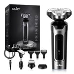 SEJOY 5in1 Electric Shaver Mens Rotary Razor Rechargeable Wet Dry Beard Trimmers