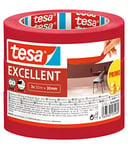 tesa Masking Tape Excellent - Painter's tape with thin paper backing for masking during painting work - for all paints, varnishes, and glazes - for indoor use - 3x 50 m x 30 mm