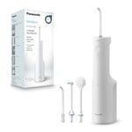 Panasonic Series 600 Ultrasonic Oral Irrigator EW-DJ67-W311, Water Flosser for Teeth, 200ml, IPX7, 2 Ultrasonic Nozzles, 1 Orthodontic & 1 Tongue Care Nozzle, 5 Pressure Settings, White