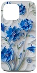 Coque pour iPhone 13 Pro Max Fleur Bleu Bleuet Floral Nature Femme Filles Fleurs