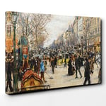 Big Box Art Jean-Francois Raffaelli On The Grand Boulevard Canvas Wall Art Print Ready to Hang Picture, 30 x 20 Inch (76 x 50 cm), Multi-Coloured