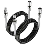 Cable XLR 3m,2 paquet Ressort Métallique SR Design Cable Microphone XLR Male Femelle Compatible avec Microphone Enceinte Caméra Table de Mixage Amplificateur Audio Studio Enregistrement