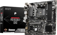 Pro B550M-P Gen3 Carte Mère Micro-Atx - Pour Processeurs Amd Ryzen 5000, Ddr4 Boost 4400+Mhz/Oc, Pcie 3.0 X16, 1 X M.2 Gen3, 1G Lan