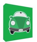 Feel Good Art Toile sur Cadre avec Front Solide dans Style d'Illustration Moderne Voiture de Sport d'Époque Vert 14,8 x 21 x 2 cm Grand