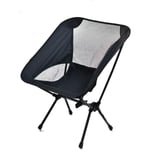 Chaise pliante noire pour l'extérieur, tabouret de camping pliant, chaise compacte avec siège portable et sac de transport pour l'extérieur, les