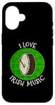 Coque pour iPhone 16 St Patrick's Day Bodhran, j'aime la musique irlandaise