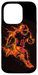 Coque pour iPhone 14 Pro Un joueur de football brûle comme une météorite dans le feu et les flammes