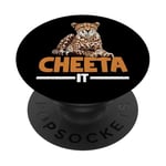 Cheeta It Graphique Fast Cheetah Wildlife Runner - PopSockets PopGrip Adhésif