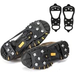 Sjqka - Paire de Pointes de Chaussures à 8 Dents, Crampons pour Chaussures de randonnée,Crampon Chaussures Neige, pour la randonnée, la Glace, la