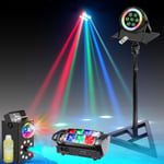 Pack Jeu Lumière Spyder RGBW Ibiza Light LED8-MINI - Pied Support - Projecteur PAR LED THINPAR-LEDRING - Machine Fumée Astro RGB