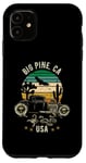 Coque pour iPhone 11 Big Pine California USA Hotrod Design rétro coucher de soleil dans le désert