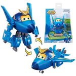 Super Wings Jerome Avion Jouet Transformable et Figurine Robot, Robot Transformable du Dessin Animé, Jouet Enfant 3 4 5 6 7 8 Ans Garcon Fille - 12 cm, Bleu