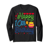 Peace Out Single Digits I'm 10 Birthday Girl 10th Years Old Long Sleeve T-Shirt