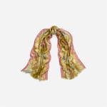 Floral Wool Wrap Scarf - Cream