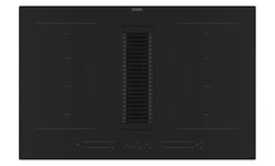 Haier Series 6 HAIH82MTMCF Plaque à induction avec extraction, 4 zones Flex, largeur 80 cm, panneau de commande tactile multislider, puissance totale 7,4 kW, 15 niveaux de puissance + Booster, noir