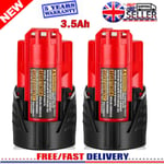 2X For Milwaukee M12B2 M12 Lithium Cordless 12V  3.5Ah Battery Pack 48-11-2420