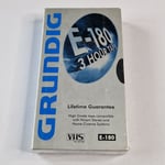 Bande vidéo VHS GRUNDIG vierge E-180 3 heures PAL SECAM neuve et scellée