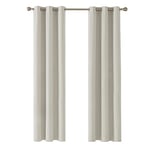 Deconovo Rideau Occultant Thermiques Anti Froid, Double Rideau Isolant Anti-Bruit, Économie d'Énergie, Idéal pour Chambre et Salon, 107x138 CM (Largeur x Hauteur), Beige, 2 Pièces