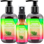 Hair Growth Shampoo and Conditioner Sets w/6 in 1 Heat Protectant Spray,Rosemary Oil Biotin Keratin Caffeine Sulfate Free Hair Thickening Products for Thinning Hair & Hair Loss,Gifts for Women Men