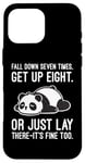 Coque pour iPhone 16 Pro Max Fall Down Seven Times, Get Up Eight - Humour amusant Lazy Panda