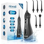 Water Dental Flossers for Teeth Cordless - Nicwell Oral Irrigator Dental, DIY Modes Electric Tooth Flosser with 5 Jet Tips, IPX7 Waterproof Powerful Battery Life USB Recharged Use for Travel