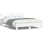 Design In - Lit Double,Lit Adulte,Cadre de lit avec tête de lit et led blanc 140x190 cm CFW654249