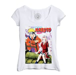 T-Shirt Femme Col Echancré Naruto Sakura Amoureux Manga Anime Ninja